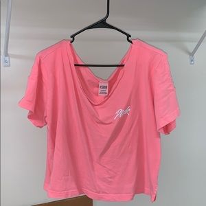 PINK Crop Top Off-the-Shoulder